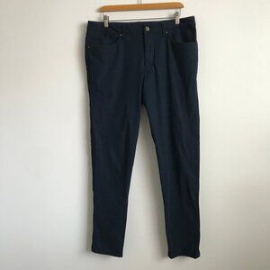 Lululemon ABC Blue Straight Leg Flat Front Pant Mens 34
